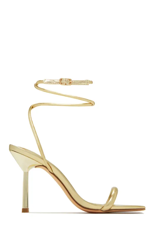 London Single Sole Mid Heels - Gold sold by Miss Lola