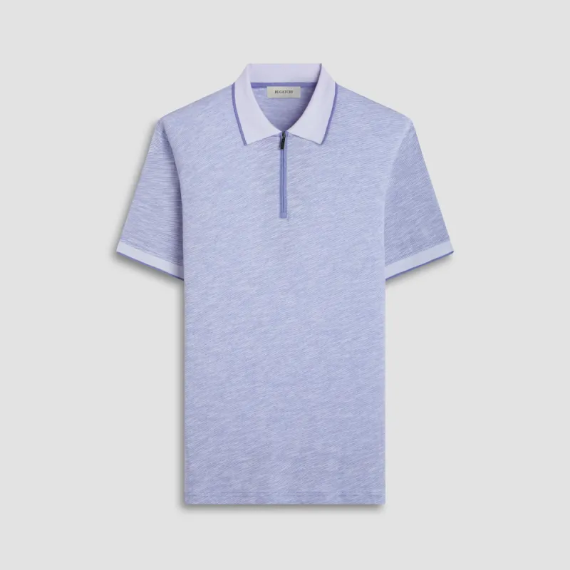 Textured Quarter-Zip Polo Shirt sold by Bugatchi