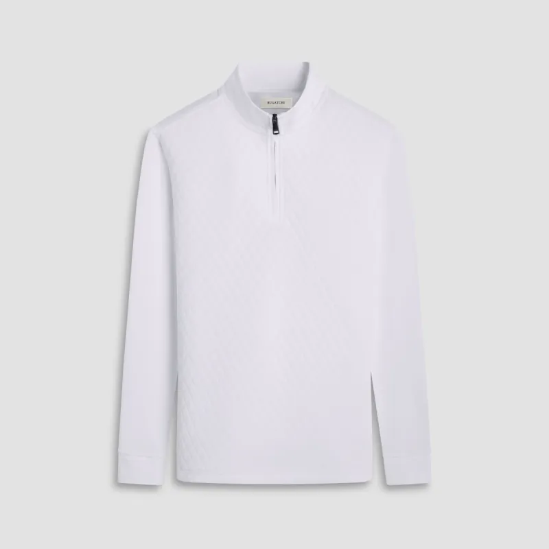 Diamond Quilt Performance Quarter-Zip Pullover sold by Bugatchi