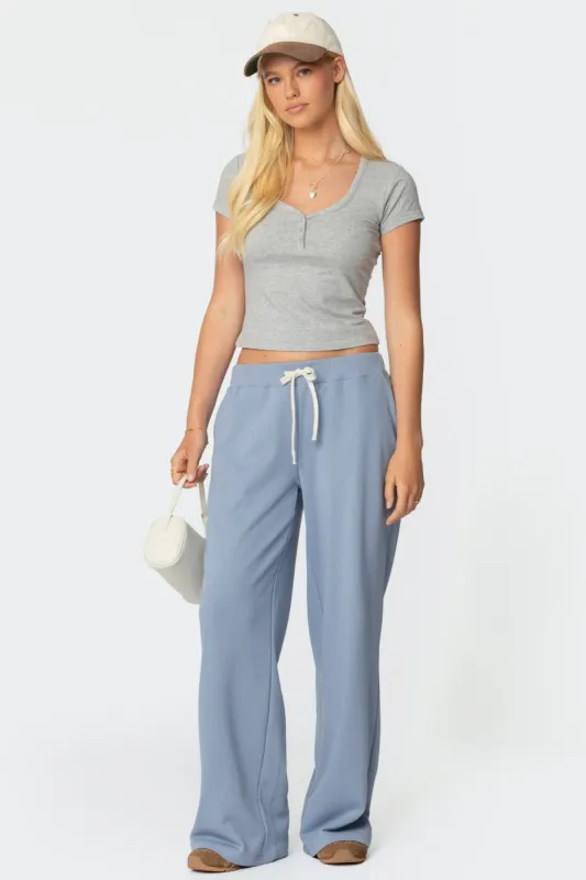 French Terry Straight Leg Sweatpants sold by Edikted