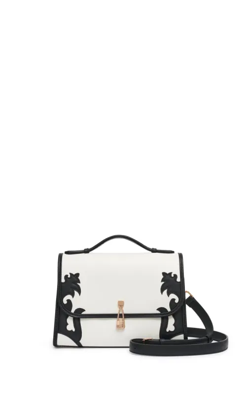 Small Leonora Flap Bag in Black & Ivory Leather sold by Gabriela Hearst
