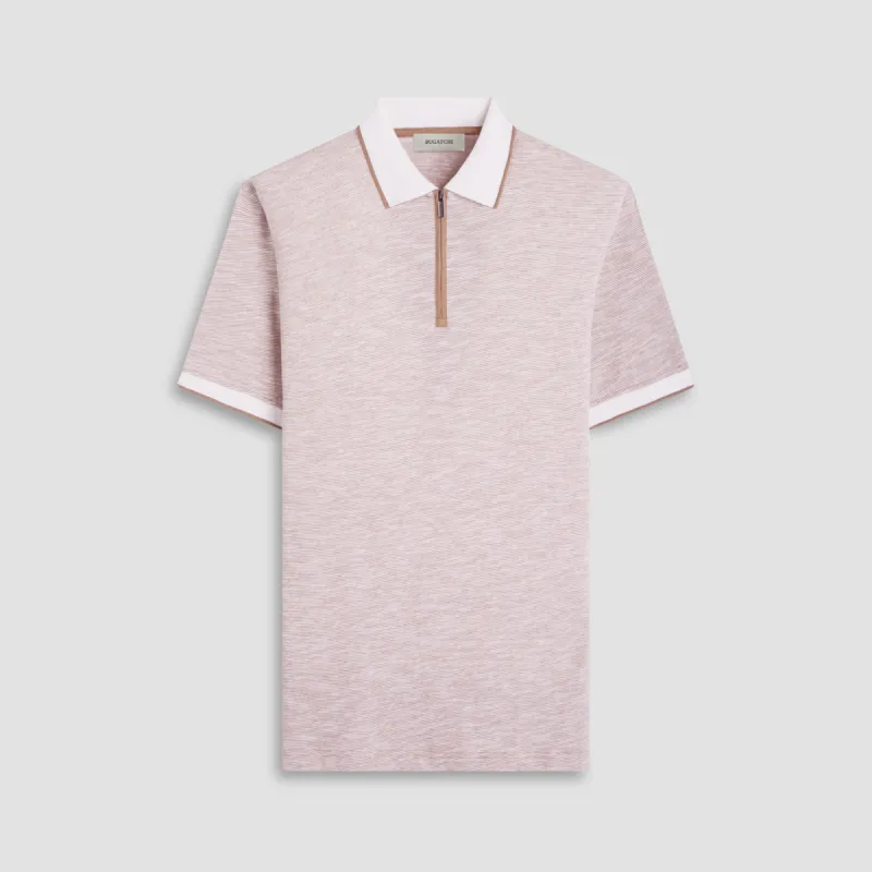 Textured Quarter-Zip Polo Shirt sold by Bugatchi