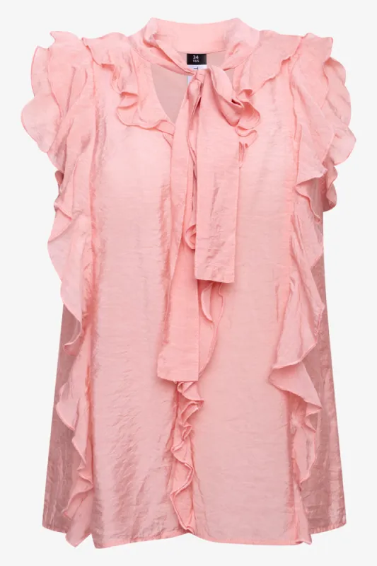 Ruffle Blouse Pink sold by Ackermas