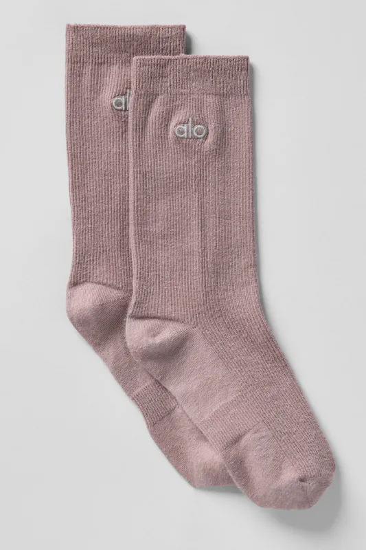 Unisex Half-Crew Understated Sock - Mushroom sold by Alo Yoga