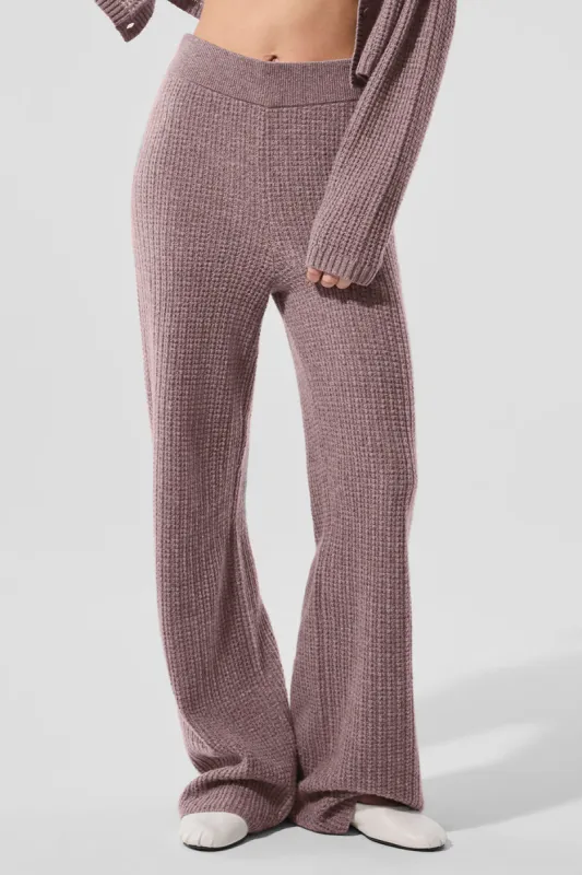 Cashmere High-Waist Plush Waffle Pant - Mushroom Heather sold by Alo Yoga