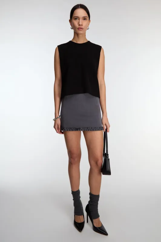 RUFFLE HEM MINI SKIRT sold by OAK AND FORT