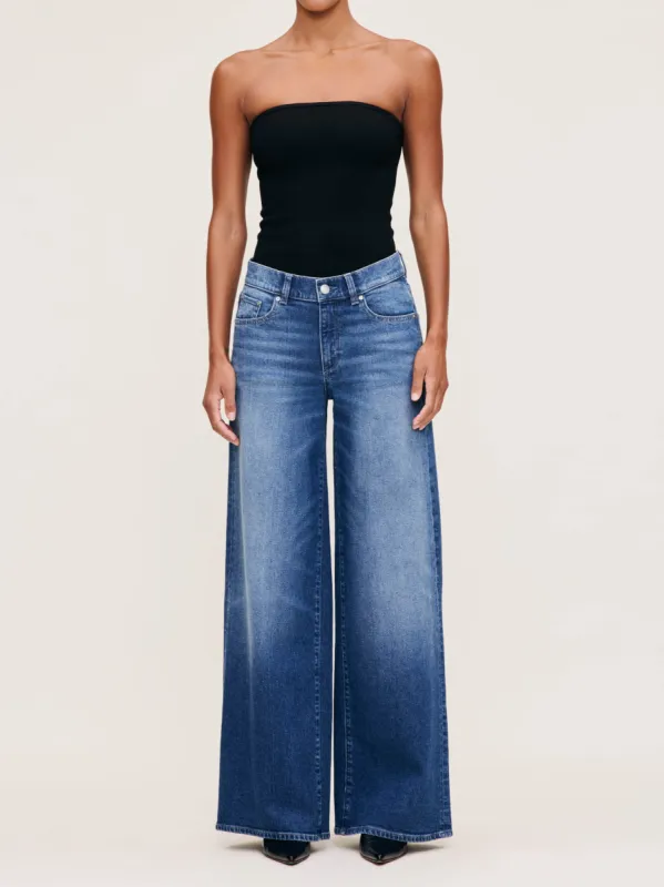 Hepburn Wide Leg Mid Rise 32" Jeans | Blue Harbor sold by DL1961