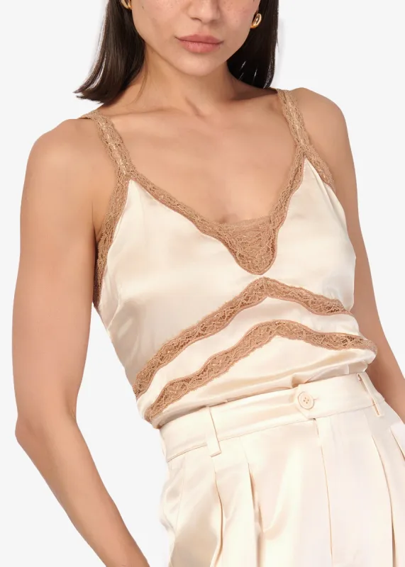 Delphine Camisole Bone sold by Cami NYC