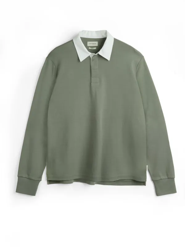 Heavy Long Sleeve Rugby Top Tavistock Sage Green sold by Oliver Spencer