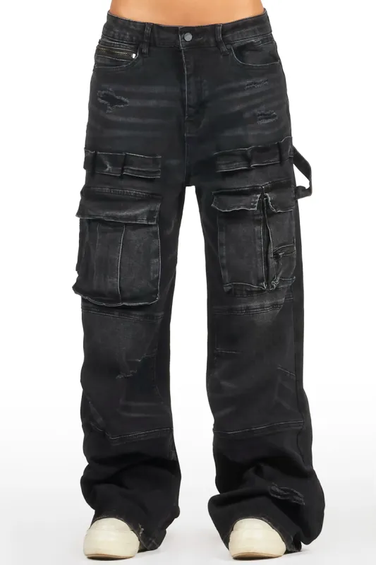 Shakyra Black Baggy Cargo Jean sold by Rockstar Original