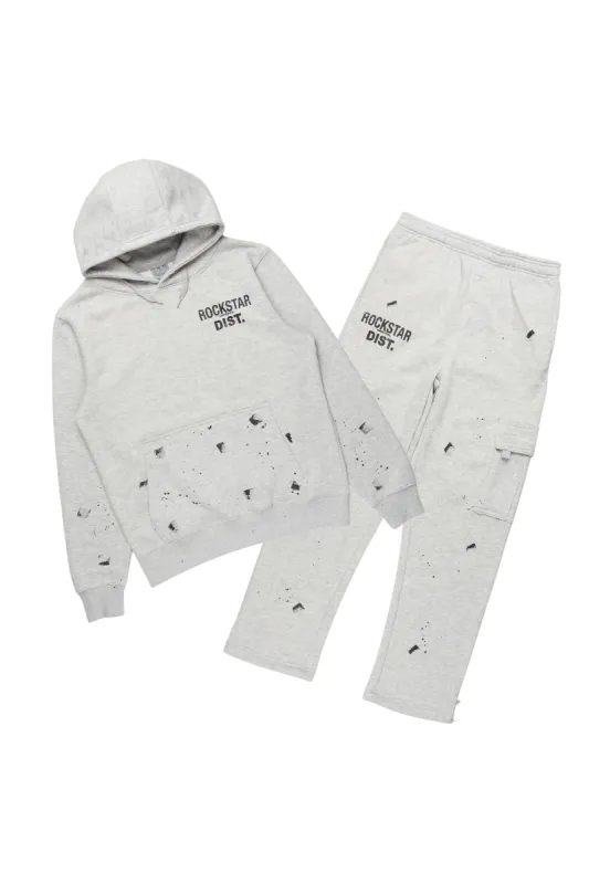 Raffer Heather Grey Hoodie/Cargo Sweat Pant Set sold by Rockstar Original