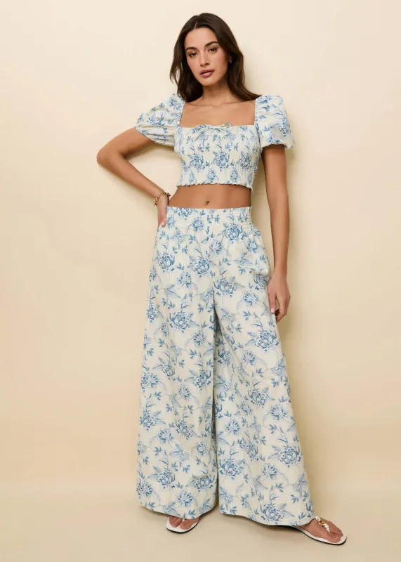 Twyla Pant French Blue / Brule Toile sold by SOLID & STRIPED