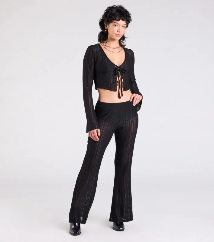 Bohemian Chic Sheer Lace Flare Pants sold by Windsor