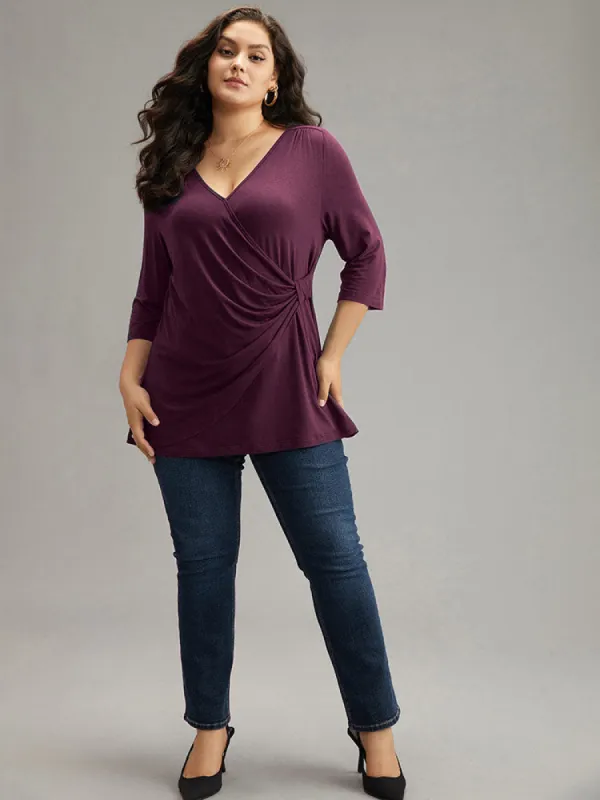 Supersoft Essentials Crossover Pleated T-shirt sold by Bloomchic