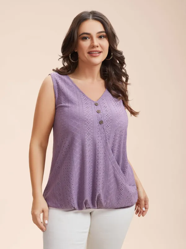 Textured Button-Front Vest sold by Bloomchic