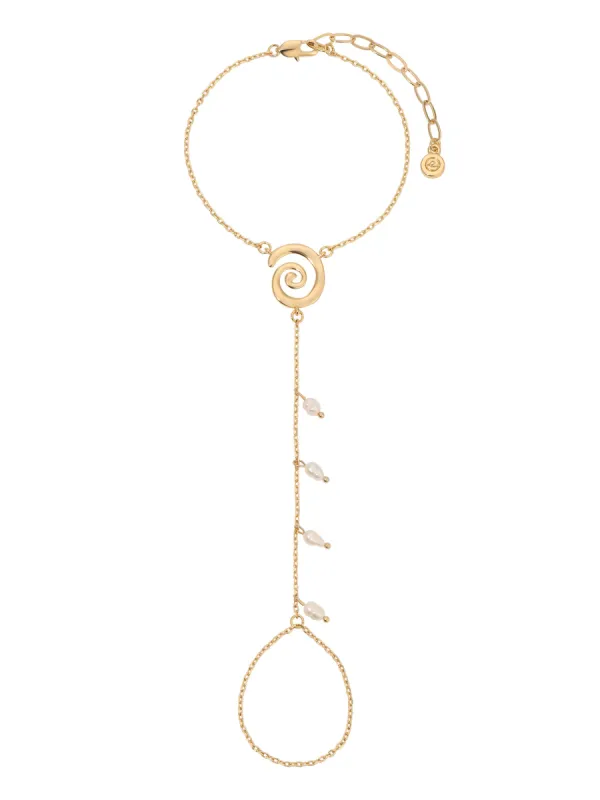 Aura Pearl Hand Chain sold by ettika