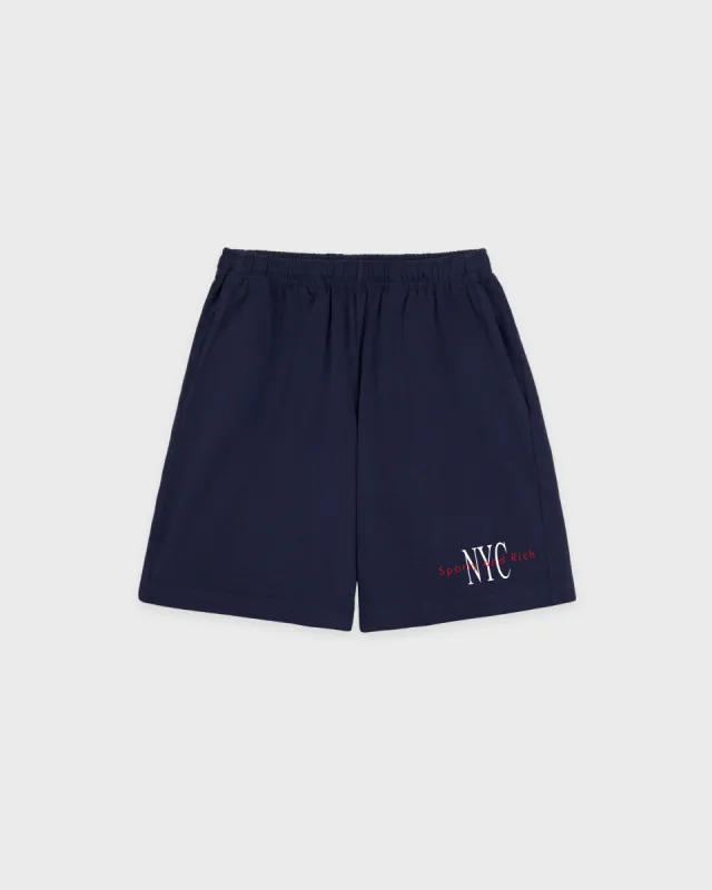 NY Minute Gym Short - Navy/White sold by Sporty and Rich