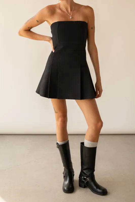 TWILL TUBE PLEATED MINI DRESS sold by OAK AND FORT