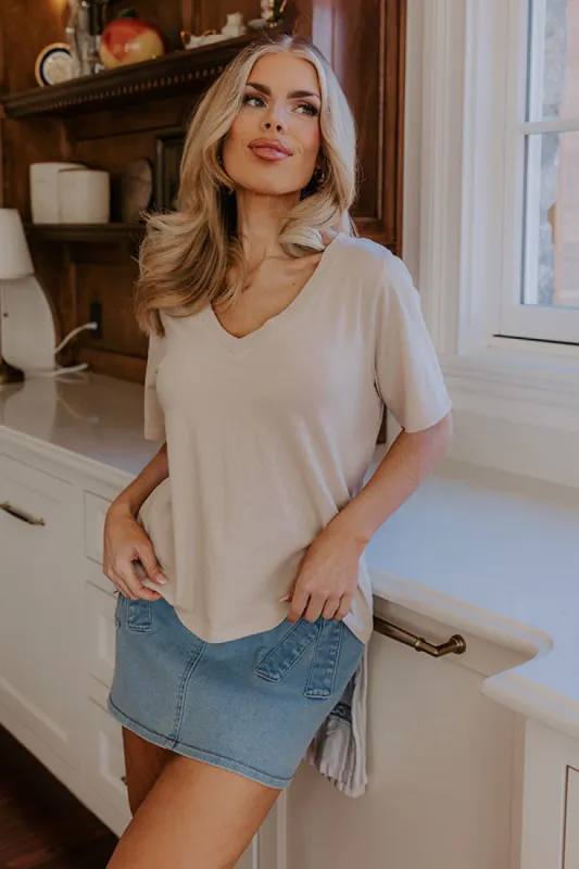 Casual Cues Tee in Oatmeal sold by Impressions