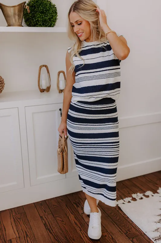 Piers And Cheers High Waist Stripe Knit Skirt sold by Impressions