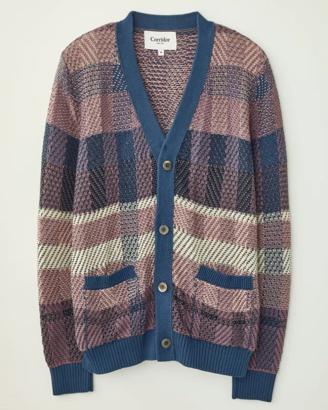 Blow Up Plaid Cardigan - Pink sold by Corridor