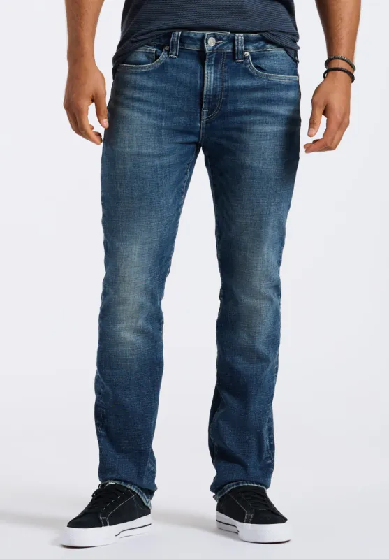 Relaxed Straight Driven Men's Jeans, Authentic Worked Indigo - BM26060 sold by Buffalo David Bitton
