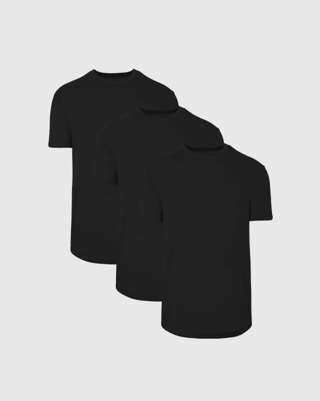 Black Curved Hem Classic Crew Neck 3-Pack sold by True Classic