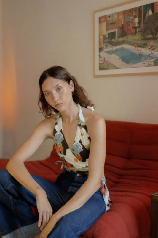 Rhythm Jeanie Halter Wrap Top - GREEN sold by Sun Diego Boardshops