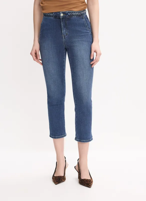 Braided Waist Trim Denim Capris sold by Melanie Lyne