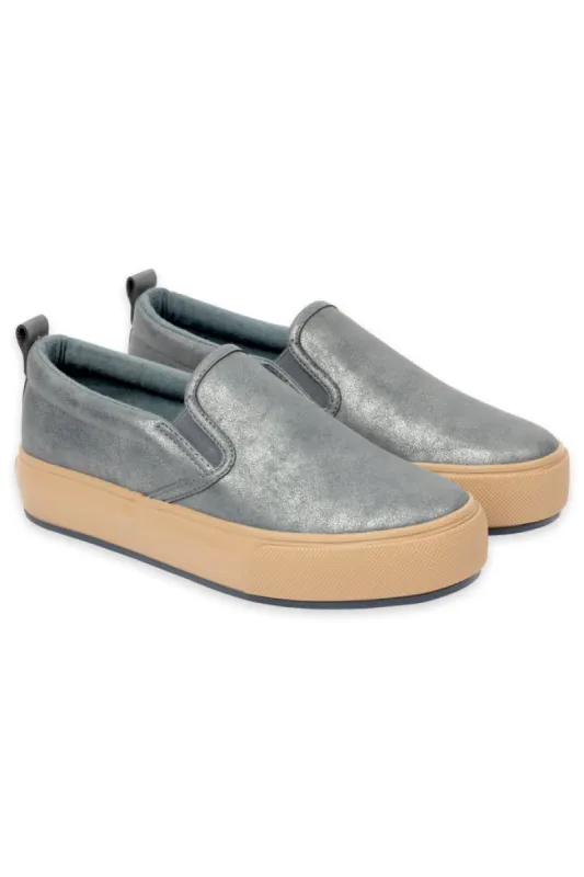 Metallic Slip-On _ 156552 _ Blue sold by Refinery