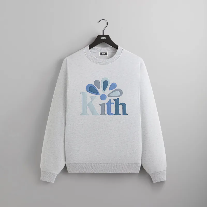 Kith Serif Applique Nelson Crewneck - Light Heather Grey sold by Kith
