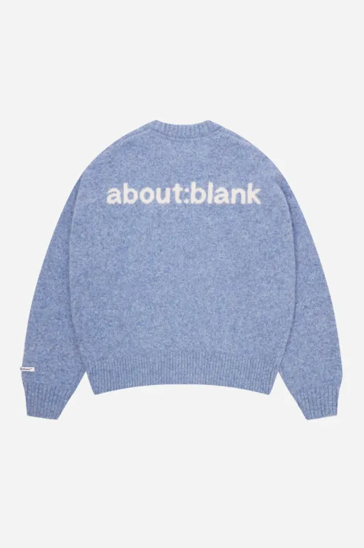 mohair knitted crewneck blue/ecru sold by about:blank