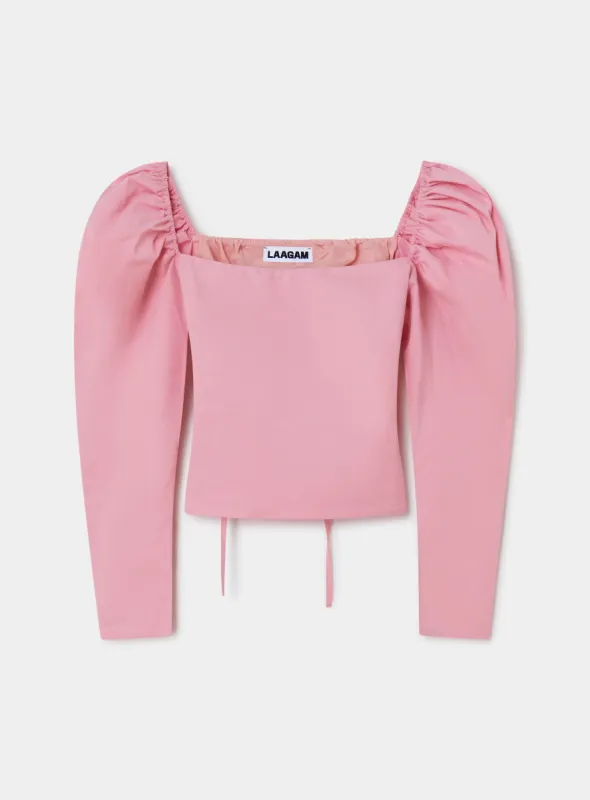 BRIGITTE PINK PUFF SLEEVE BLOUSE sold by LAAGAM