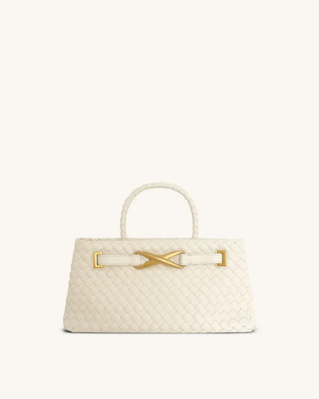 Elora Woven Tote Bag - White sold by JW PEI