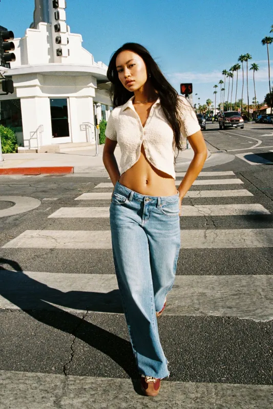 Low Rise Wide Leg Jeans sold by Garage