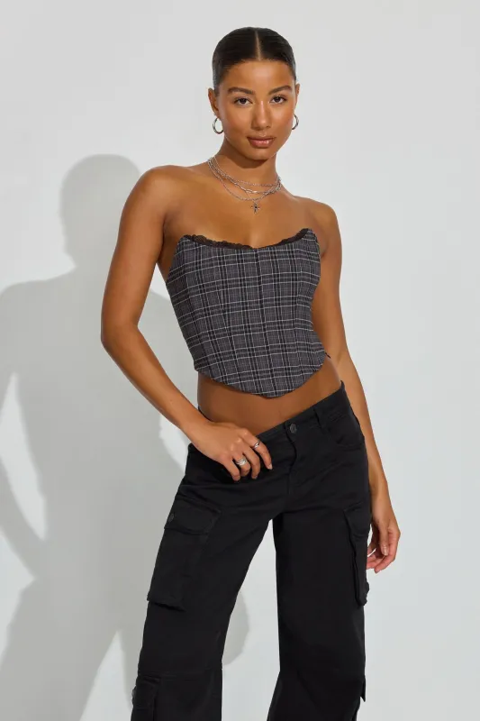 Lace Trim Strapless Bustier sold by Garage