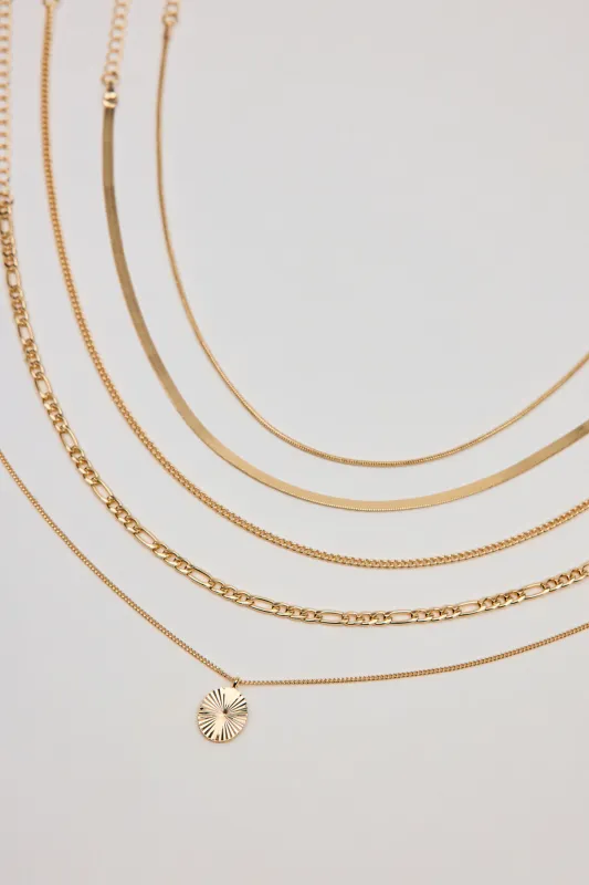Set of 5 Clean Diamond Cut Oval Necklaces sold by Garage