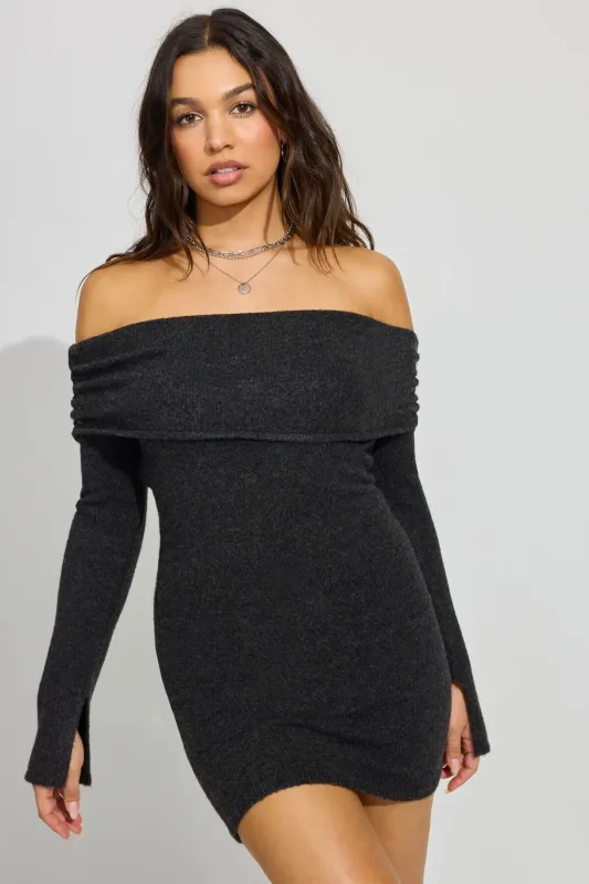 Scarlet Spongy Off Shoulder Dress sold by Garage