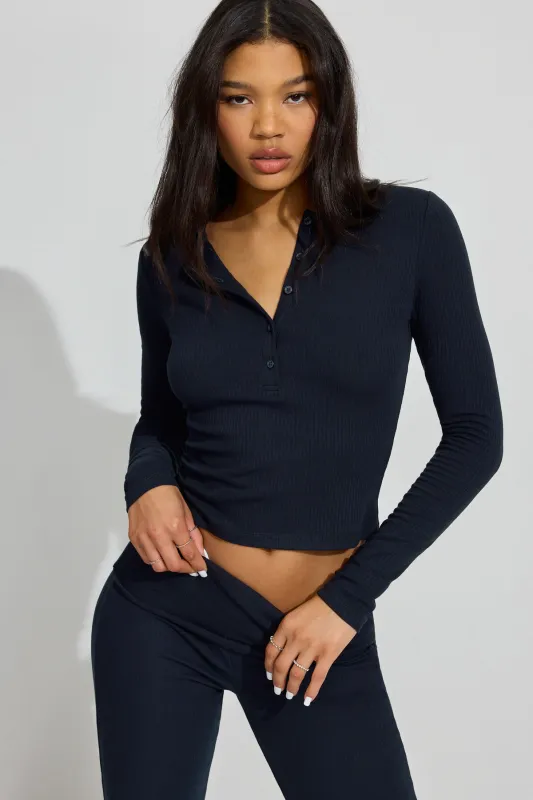 Rib Henley Top sold by Garage