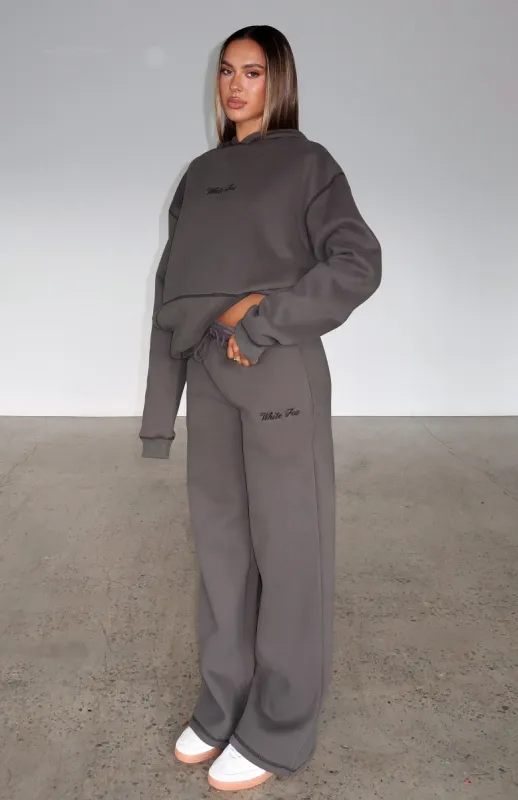 Instant Attraction Wide Leg Sweatpants Charcoal sold by White Fox Boutique