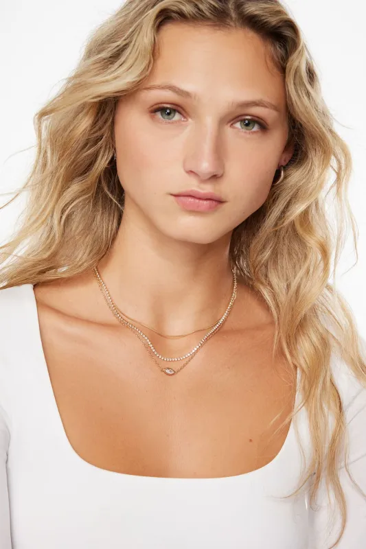 Layered Marquise Pendant Necklace sold by Dynamite