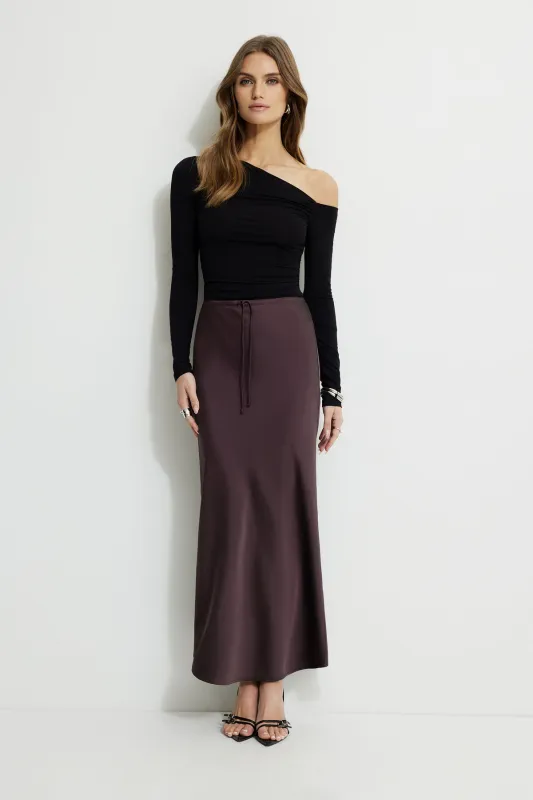 Cary Satin Slip Maxi Skirt sold by Dynamite
