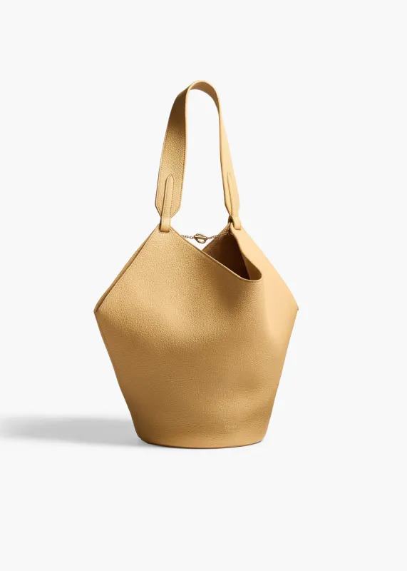 Small Lotus Tote in Wheat Pebbled Leather sold by KHAITE