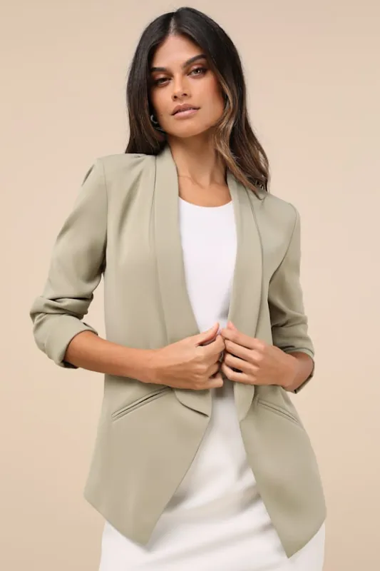 Miss Punctuality Light Green Lightweight Blazer sold by Lulus