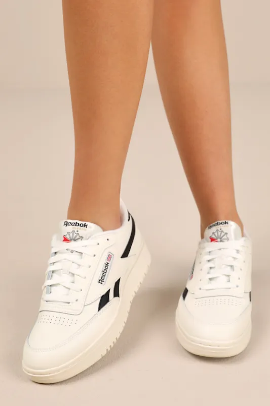 Club C Double Revenge Chalk and Core Black Leather Sneakers sold by Lulus