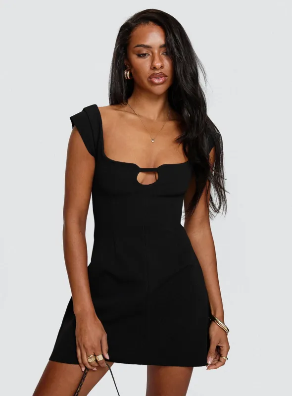 Sylvette Mini Dress Black sold by Princess Polly