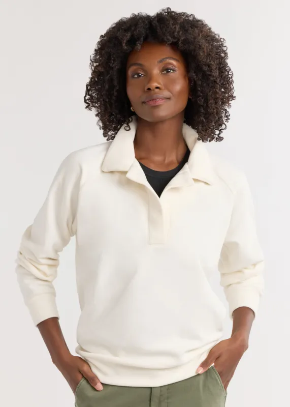 Ingrid Pullover in Terry Fleece (Cream) sold by Dudley Stephens