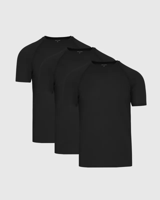 Black Active Mesh Crew 3-Pack sold by True Classic