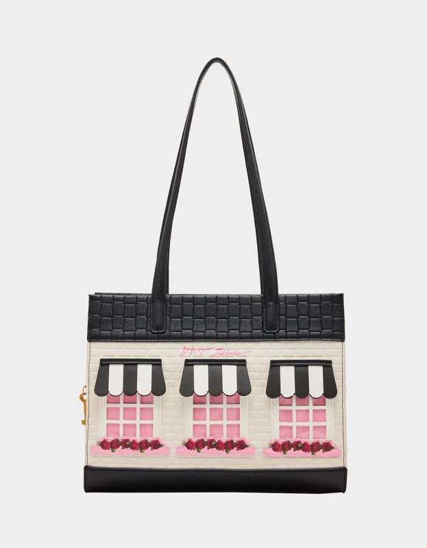 HOUSE OF BETSEY TOTE BLACK WHITE sold by Betsey Johnson