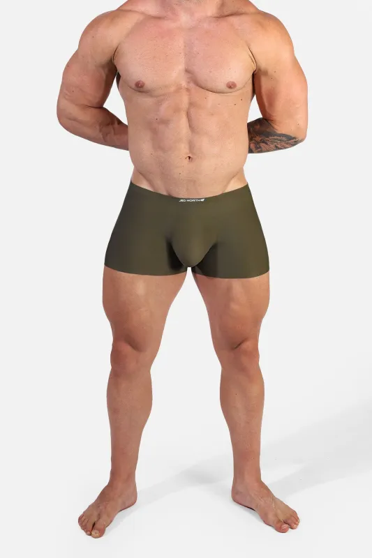 Men's Seamless Muscle-Fit Boxers 2-Pack - Black & Olive sold by Jed North